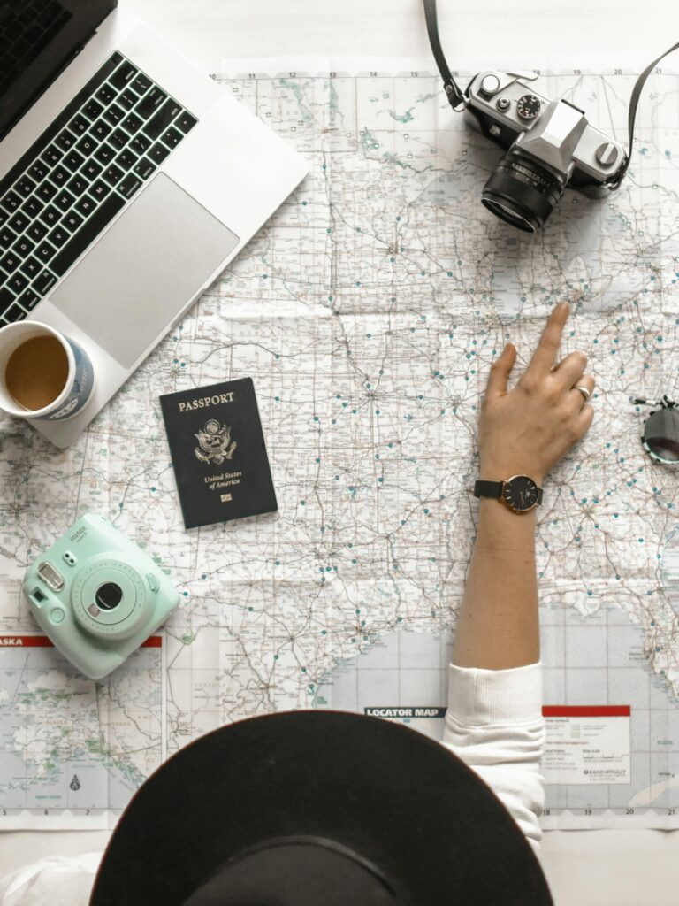 Traveler planning their trip. Traveler planning their trip.